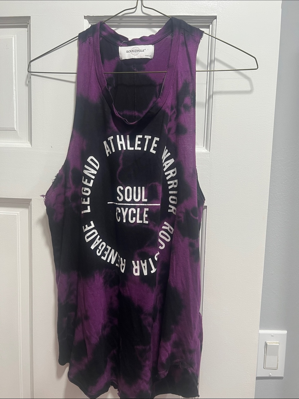 soulcycle Purple and Black Tie-Dye Racerback Tank